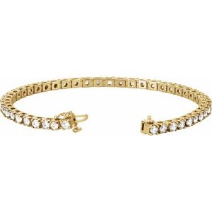 14K Yellow, Rose Gold 4.75CTW Lab-Grown Diamond Line 18cm Bracelet