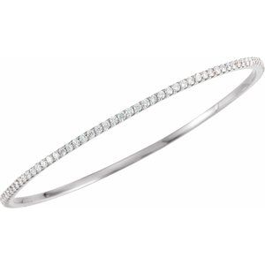 14K Yellow or White Gold 3CTW Lab-Grown Diamond Stackable Bangle 20cm Bracelet