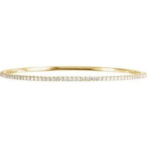 14K Yellow or White Gold 3CTW Lab-Grown Diamond Stackable Bangle 20cm Bracelet