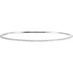 14K Rose, White or Yellow Gold 1CTW Lab-Grown Diamond Stackable Bangle 20cm Bracelet