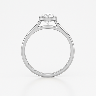The Seville Ring - Bezel Set Cathedral Round Solitaire - Lab Grown Diamond