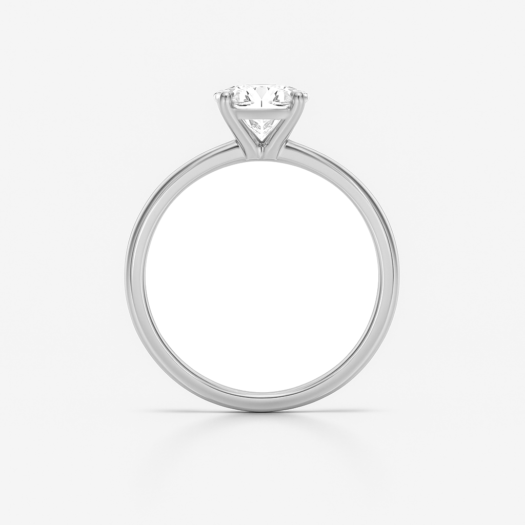 The Venice Ring - Low Set Round Solitaire - Lab Grown Diamond