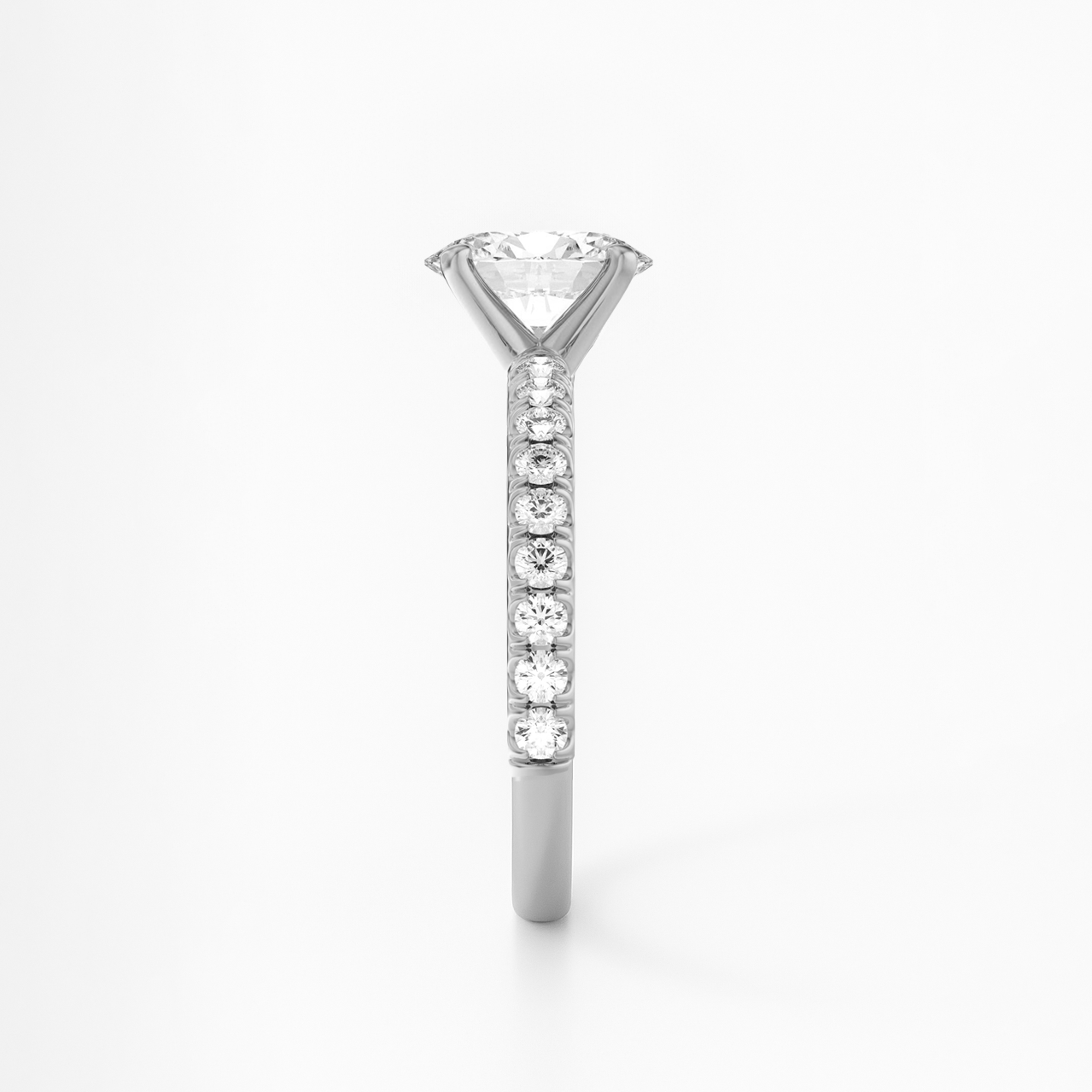 The Florence Ring - Oval with Fine Pave Band