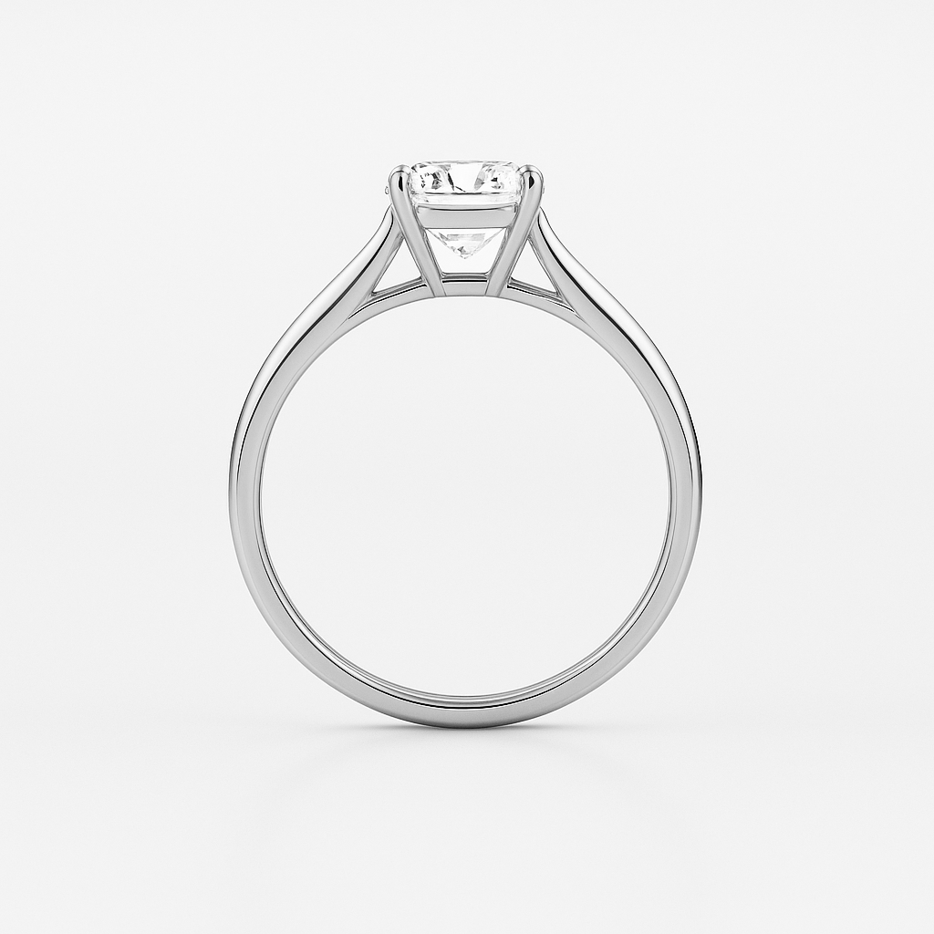 The Natalie Ring - Classic Solitaire with Cathedral Set 4-Claw Basket Set