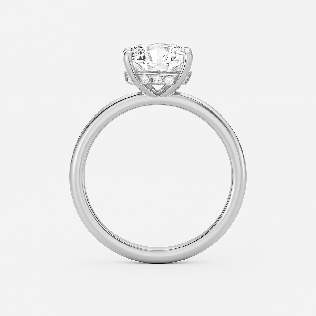 The Siena Ring - Hidden Halo Round Solitaire
