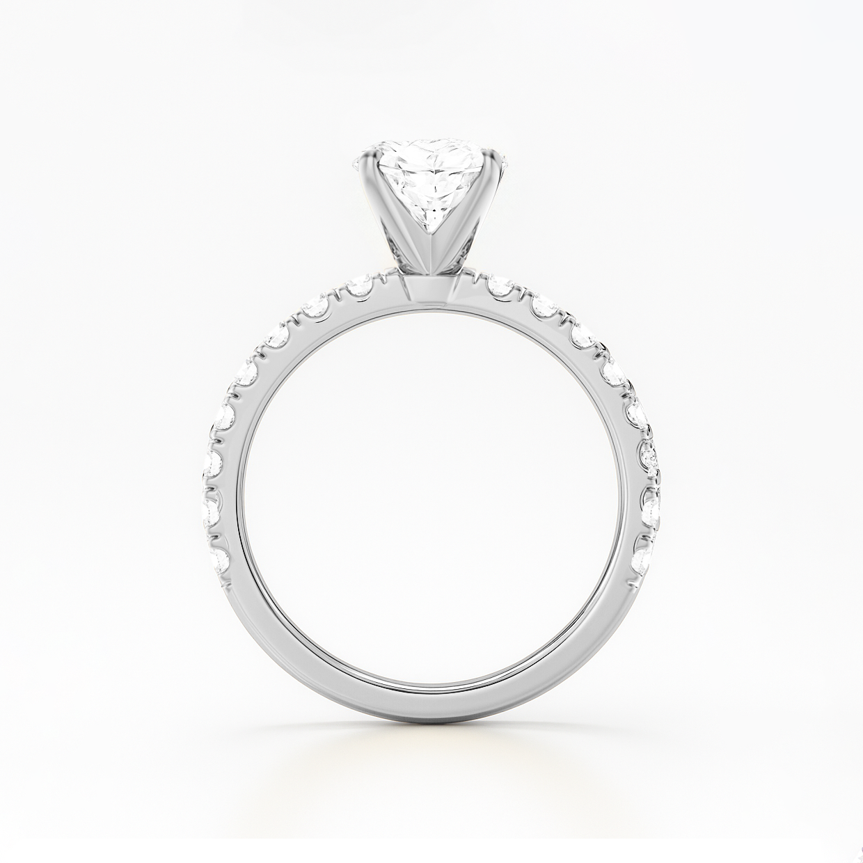 The Kimberley Ring - Lab Grown Diamond with Medium Pave Band