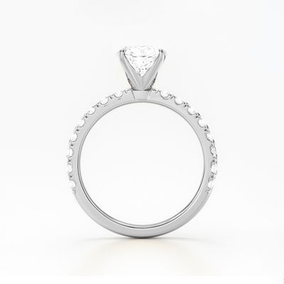 The Kimberley Ring - Lab Grown Diamond with Medium Pave Band