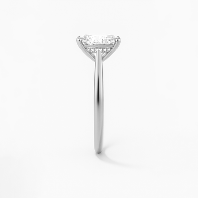 The Brescia Ring - Hidden Halo Cathedral Radiant Solitaire