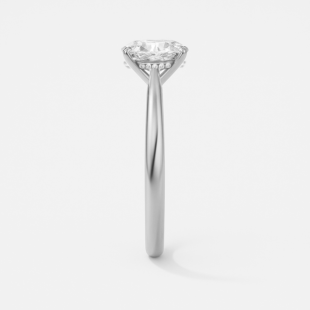 The Brescia Ring - Hidden Halo Cathedral Oval Solitaire