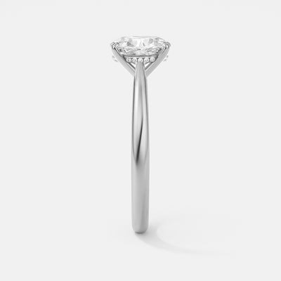 The Brescia Ring - Hidden Halo Cathedral Oval Solitaire