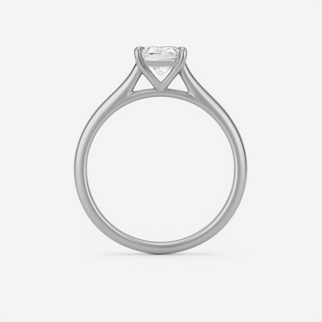 The Magnolia Ring – Princess Cut Solitaire with Tapered Band