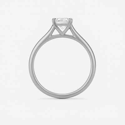 The Magnolia Ring – Princess Cut Solitaire with Tapered Band