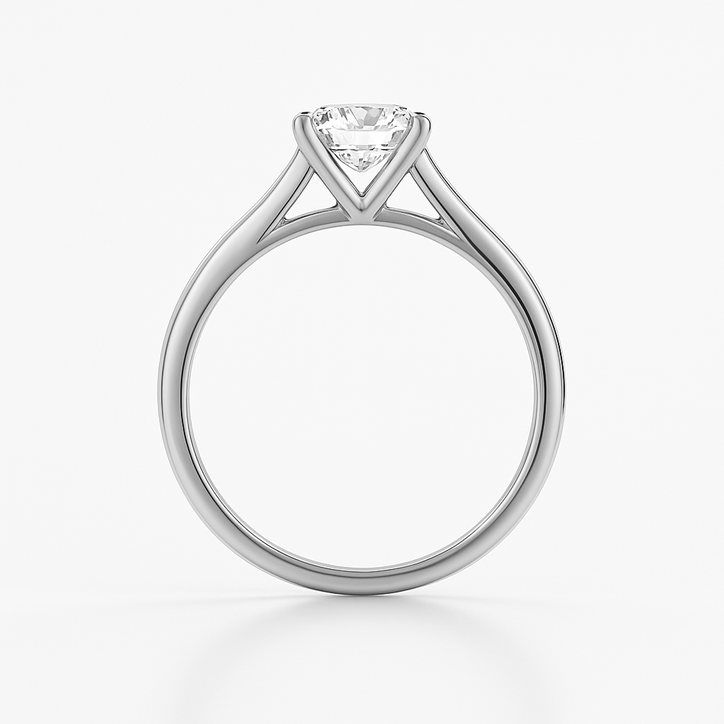 The Vicenza Ring - 4-Claw Cathedral Round Solitaire