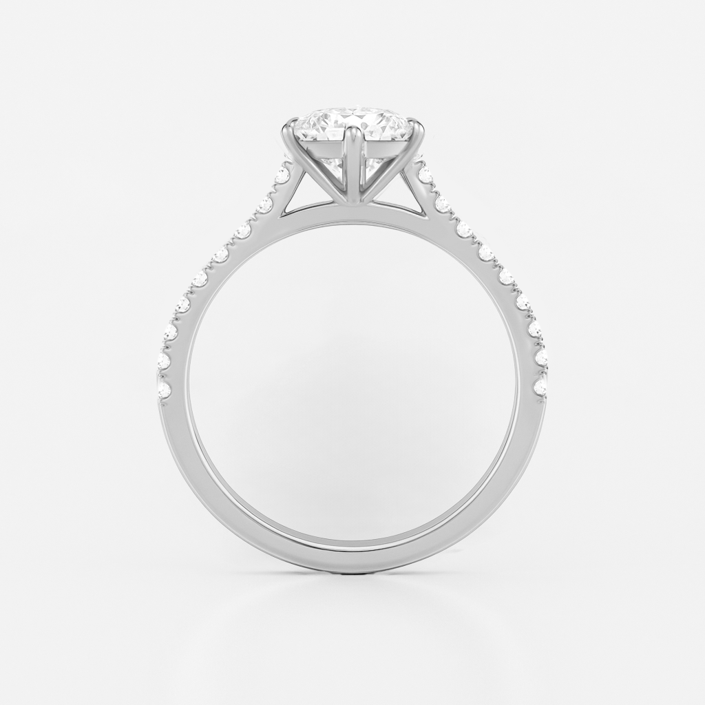 The Amelia Ring - Lab Grown Diamond with Pave Cathedral Setting