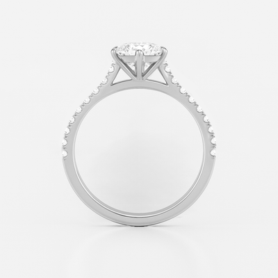 The Amelia Ring - Lab Grown Diamond with Pave Cathedral Setting