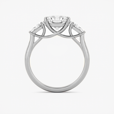 The Alice Ring - Trilogy with Kite Side Stones - Lab Grown Diamond