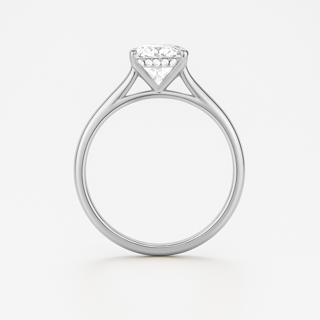 The Ophelia Ring - Cathedral Set with Hidden Halo - Lab Grown Diamond