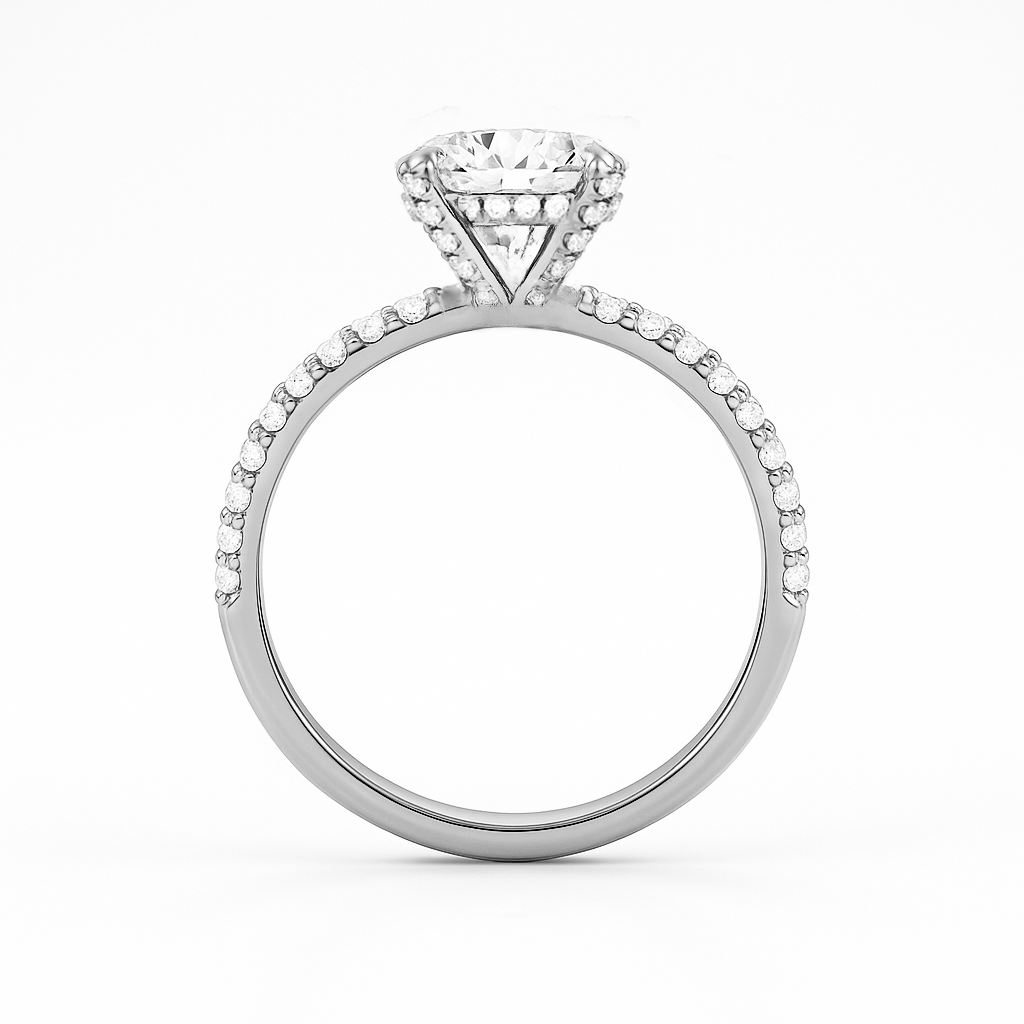 The Aurora Ring - Hidden Halo and Diamond Band