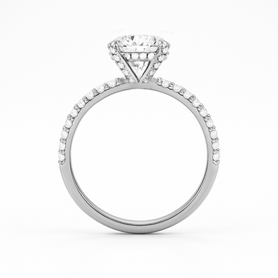 The Aurora Ring - Hidden Halo and Diamond Band