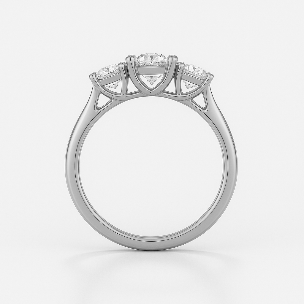The Adelaide Ring - Trilogy With Round Side Stones