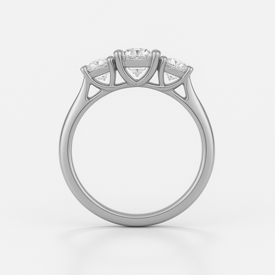 The Adelaide Ring - Trilogy With Round Side Stones