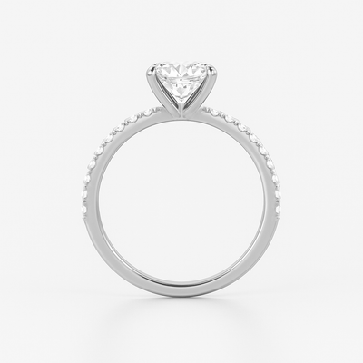 The Florence Ring - Lab Grown Diamond with Fine Pave Band