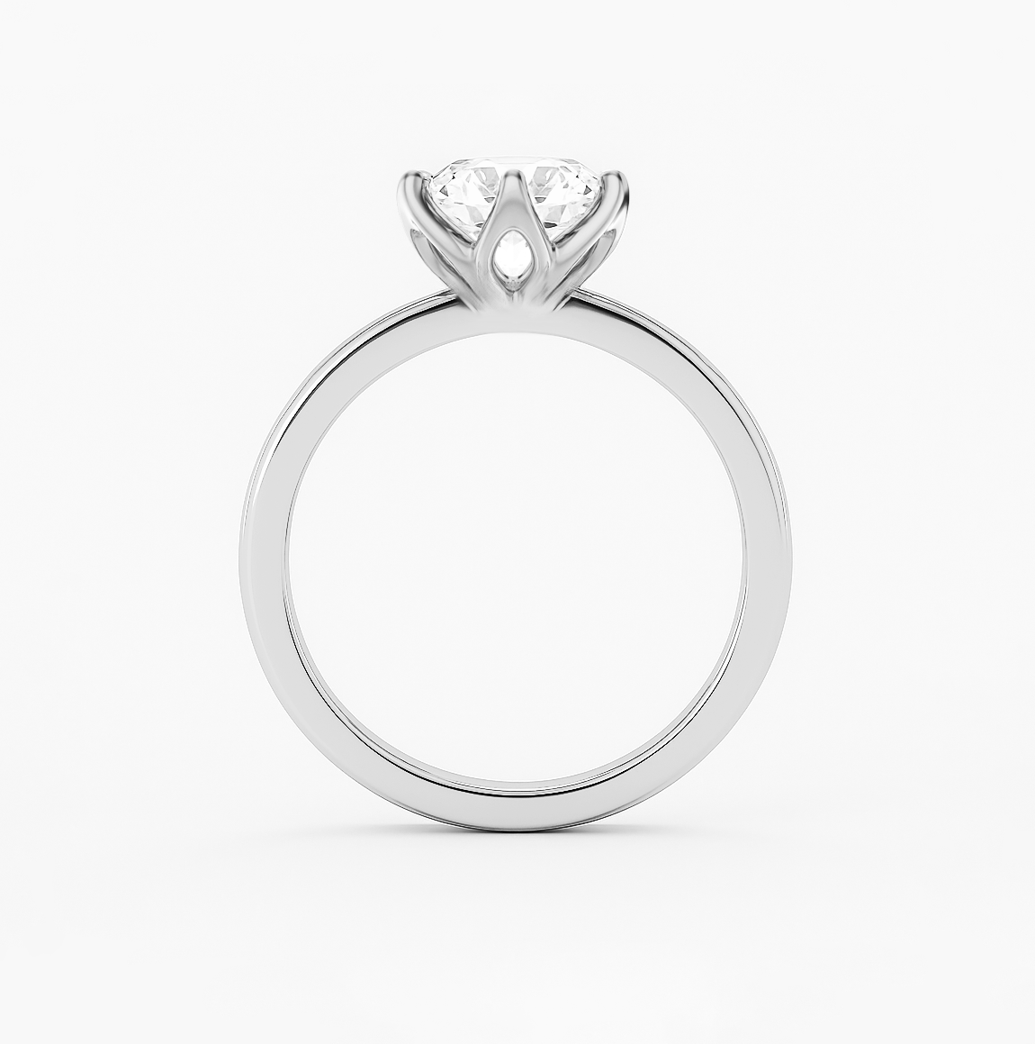 The Daniela Ring – Six-Claw Solitaire with Tulip Basket Setting