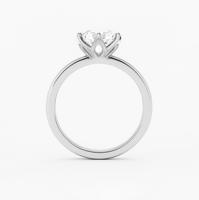 The Daniela Ring – Six-Claw Solitaire with Tulip Basket Setting