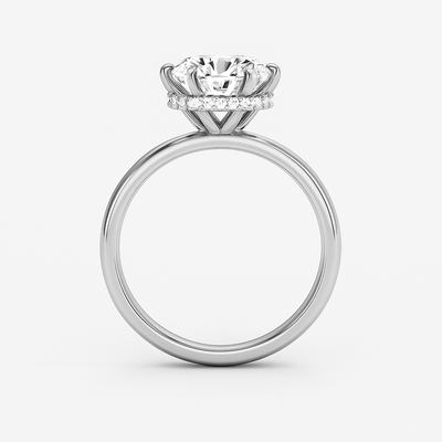 The Phoebe Ring - Hidden Halo 6-Claw Round Solitaire