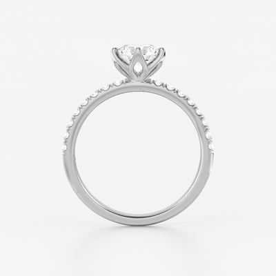The Chelsea Ring - Tulip Basket and Fine Pave Band