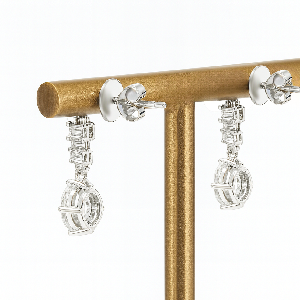 14K White Gold 1.74ct Lab Grown Diamond Earrings