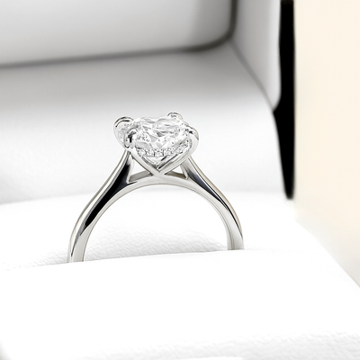 The Brescia Ring - Hidden Halo Cathedral Oval Solitaire - Lab Grow Diamond