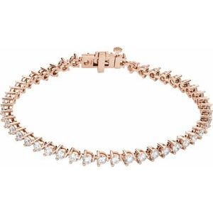 14K Yellow, White or Rose 4.75CTW Lab-Grown Diamond Line 18cm Bracelet