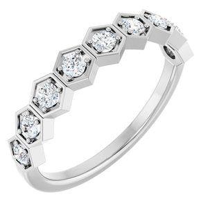 14K White, Yellow or Rose Gold 0.33CTW Lab-Grown Diamond Stackable Ring