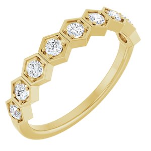 14K White, Yellow or Rose Gold 0.33CTW Lab-Grown Diamond Stackable Ring