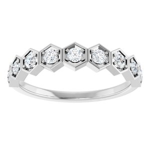 14K White, Yellow or Rose Gold 0.33CTW Lab-Grown Diamond Stackable Ring