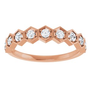 14K White, Yellow or Rose Gold 0.33CTW Lab-Grown Diamond Stackable Ring