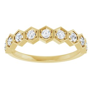 14K White, Yellow or Rose Gold 0.33CTW Lab-Grown Diamond Stackable Ring