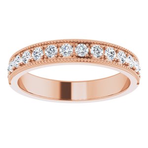 14K Rose 3/8 CTW Lab-Grown Diamond Anniversary Band