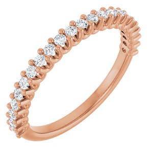 14K Rose 1/3 CTW Lab-Grown Diamond Anniversary Band