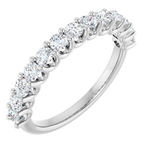 14K White 9/10 CTW Lab-Grown Diamond Anniversary Band