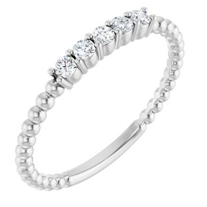 Yellow, White or Rose Gold 0.17CTW Lab-Grown Diamond Stackable Ring