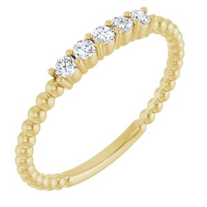 Yellow, White or Rose Gold 0.17CTW Lab-Grown Diamond Stackable Ring