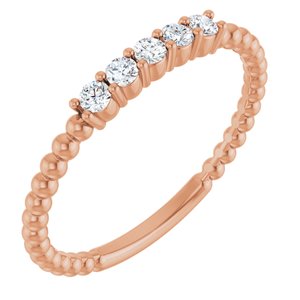 Yellow, White or Rose Gold 0.17CTW Lab-Grown Diamond Stackable Ring