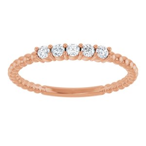 Yellow, White or Rose Gold 0.17CTW Lab-Grown Diamond Stackable Ring