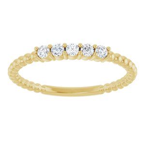 Yellow, White or Rose Gold 0.17CTW Lab-Grown Diamond Stackable Ring