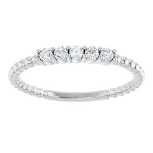 Yellow, White or Rose Gold 0.17CTW Lab-Grown Diamond Stackable Ring