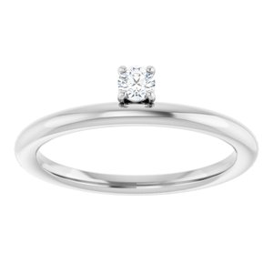 14K Yellow, White or Rose Gold 0.1CT Lab-Grown Diamond Stackable Ring