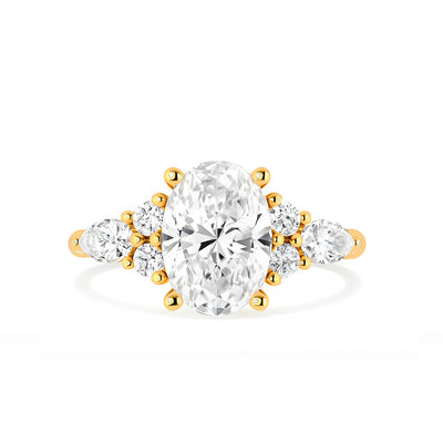 The Maya Ring - Lab Grown Diamond with Side Stones