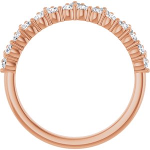 White, Yellow or Rose Gold 0.6CTW Lab-Grown Diamond Stackable Ring